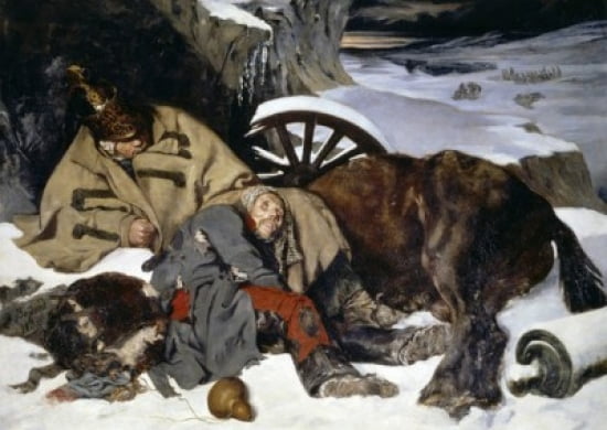 Episode of the Russian Retreat (Episode de la Retraite de Russie) 19th C Joseph Fernand Boissard de Boisdenier (1813-1866French) Musee des Beaux-Arts Rouen Canvas Art - Joseph Fernand Boissard de