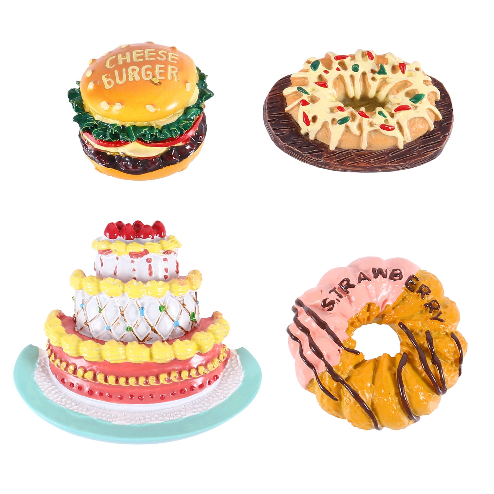 Refrigerator 4pcs Simulation Food Burger Donut