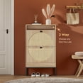 thumbnail image 3 of Brafabhome Narrow Shoe Storage Cabinet with 2 Flip Drawers, Rattan Floor Shoe Holder with Shelves & Sturdy Metal Legs for Entryway | 12 Pairs, 3 of 10