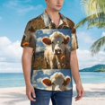 thumbnail image 3 of Fotbe Daisy Meadow Cow Camisa Hawaiana para Hombre Unisex – Camisa Casual de Verano con Botones de Manga Corta de Algodón y Lino,XX-Large, 3 of 7