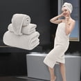 thumbnail image 4 of Tahtuvzn Towels Bath Sheets Large Shower Cap Set of 3 Oversized Sheet Soft Absorbent Bathroom Towel Microfiber Quick Dry for Hotel Gym, 4 of 5