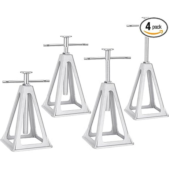 Bonison  RV Stabilizer Jacks Set of 4 - Aluminum Trailer Stabilizer Jacks Support Up to 7500 Lbs, Adjustable from 11" to 17" - Camper Jacks & Stabilizer Jacks for Travel Trailers & RVs