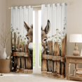 thumbnail image 2 of Homewish Rustic Farm Donkey Curtains Pack of 2 (42x84 Each) for Kid, Flower Plant Botancial Curtains Blackout, Southwestern Animal Bedroom Curtains, Blackout Curtains Room Decor, 2 of 6