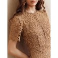 thumbnail image 2 of Khaki Dress With Short Sleeve And Ruffled High-Low Hem, 2 of 30