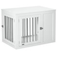 thumbnail image 1 of PawHut End Table Pet Cage Kennel with Two Doors for Medium Dogs, White, 1 of 10