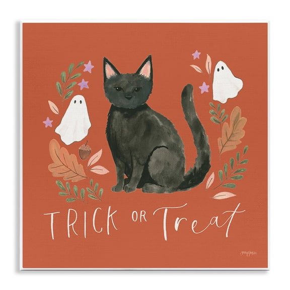 Stupell Industries Farmhouse Trick Or Treat Cat Wall Plaque Art, 12 x 12, by Jenaya Jackson