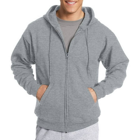 Hanes Men&#39;s EcoSmart Fleece Full-Zip Hooded Sweatshirt - Silver M