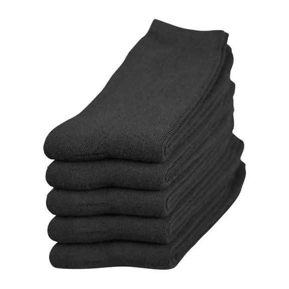Tisoloow 5 Pairs Wool Socks for Women Men Thermal Socks Winter Thick Warm Hiking Cozy Crew Comfy Boot Socks Black One Size