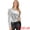 Silver, variant on Women's One Shoulder Puff Long Sleeve Shimmer Tops L Red