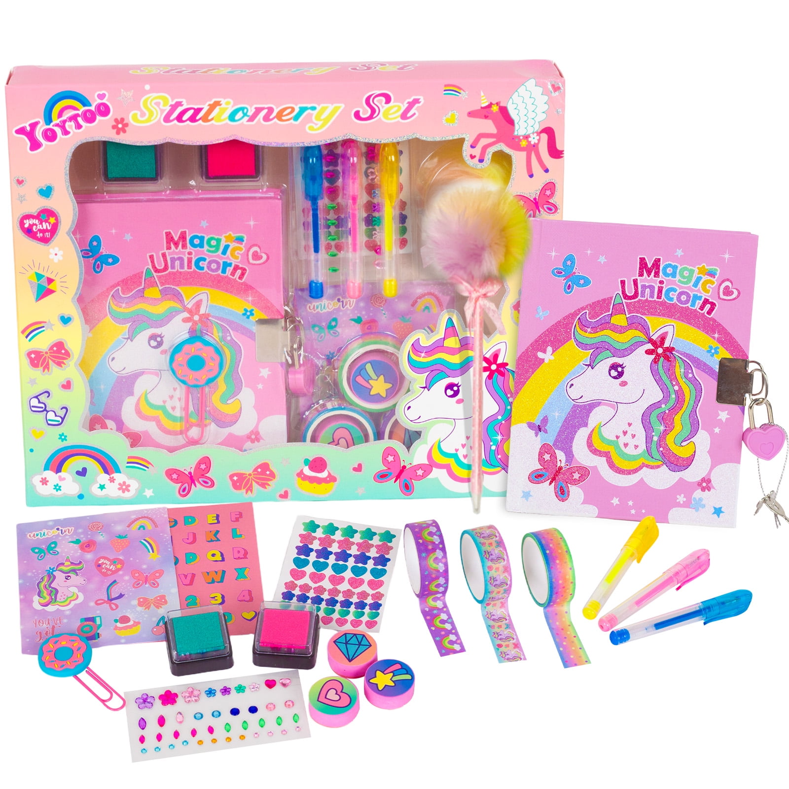 Nicpro 62PCS Unicorn Stationary Set, Cute Stationery Supplies