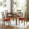 thumbnail image 6 of Red Flower Butterflies Seat Covers for Dining Room Chairs Set Of 4,Stretch Printed Washable Chair Seat Cover with Elastic Ties and Button,Removable Waterproof Couch Cushion Covers, 6 of 6