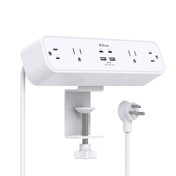 Abrazadera de escritorio Power Strip Mifaso PD30W con 4 salidas y 4 puertos USB