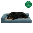 thumbnail image 6 of FurHaven Pet Products Paw-Quilted Cooling Gel Memory Foam Deluxe L-Chaise Pet Bed for Dogs & Cats - Bluestone, Large, 6 of 12