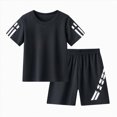 thumbnail image 3 of Boys 2-Piece Quick-Dry Sports Suit Short Sleeve Basketball Football T-Shirt Shorts 3-13Y Summer Outfit, 3 of 3