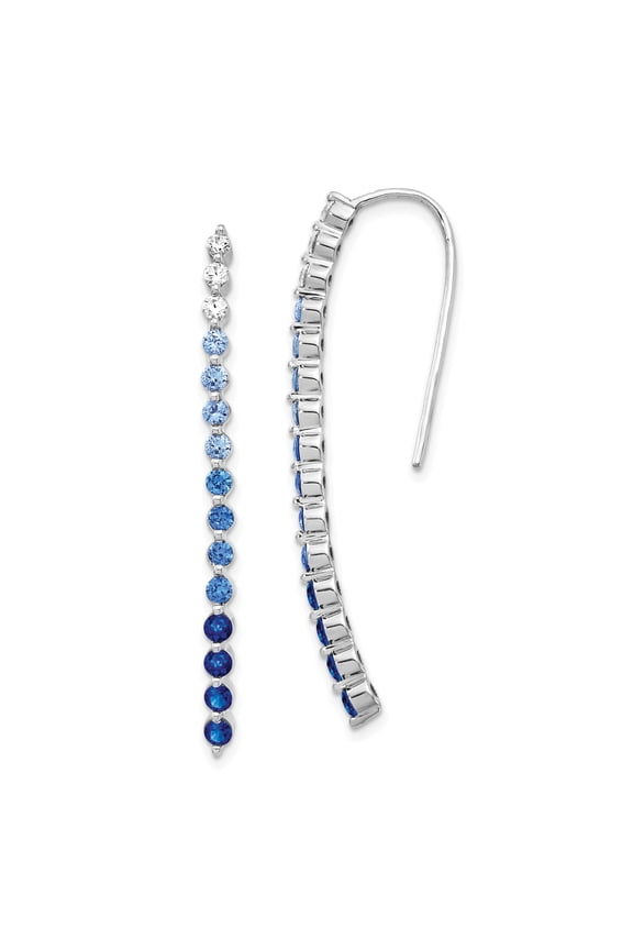 14k White Gold Diamond and Sapphire Earrings 14k White Gold Earrings