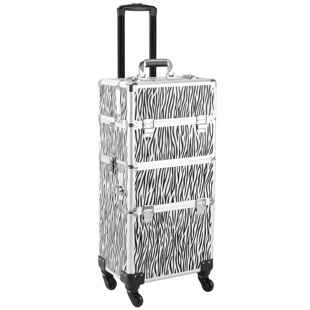 IVV 3 in 1 Rolling Makeup Case Aluminum Cosmetic Travel Trolley Case