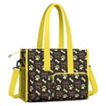thumbnail image 2 of Teacher Tote Bag,Happy Dog and Footprints Teacher Utility Tote Bag,Large Work Tote Bags for Women with Multiple Pockets,Top Zipper Closure,13.8x10.6x6.7 Inch, 2 of 5