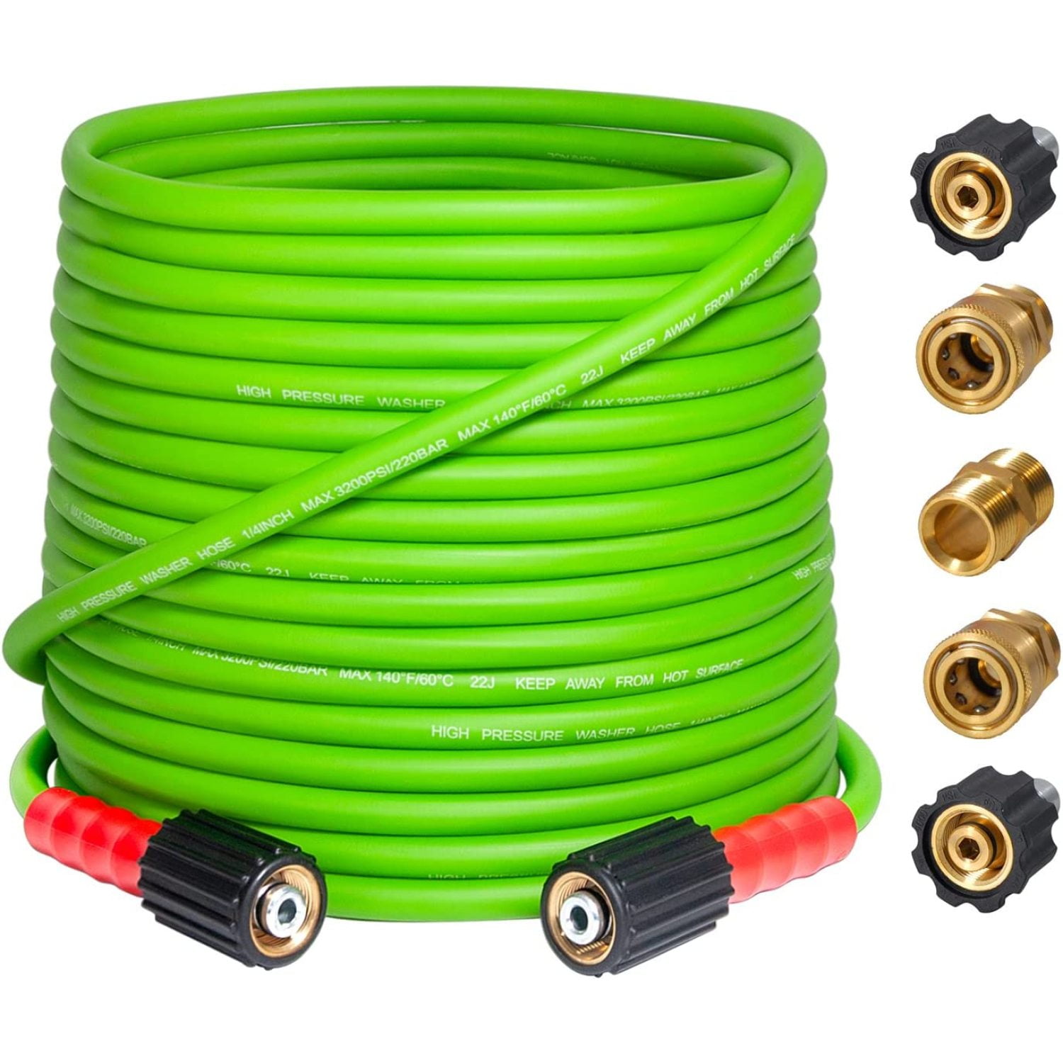 Super Flexible Pressure Washer Hose 50FT X 1/4", Kink Resistant Real