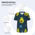 thumbnail image 4 of Daiia Avocado in Space Mens Baseball Jersey Button Down Shirts Short Sleeve Sports Uniforms-Small, 4 of 9