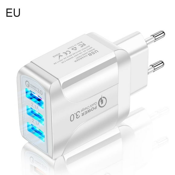 3 USB Ports QC3.0 5.1A Fast Charging Phone Quick Charger Adapter EU/US Plug
