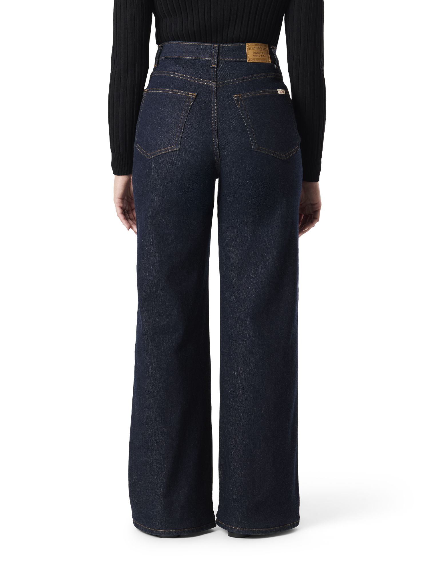 Levi Strauss Signature Women's and Women's Plus Patch Pocket Loose Wide Leg Jeans