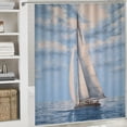 thumbnail image 6 of Creowell Sailboat Ocean Sky Modern Waterproof Shower Curtain for Country Cottage & Farmhouse Bathroom Decor with Hooks 69x72, 6 of 7