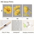 thumbnail image 5 of Yellow Floral Canvas Wall Art Yellow and Grey Bathroom Decor Abstract Flower Painting Prints Framed 12"x16"x3pcs, 5 of 6