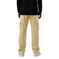 thumbnail image 6 of Cargo Sweatpants for Men Fashion Casual Drawstring Waist Sweatpants with Pockets Loose Fit Wide Leg Sweatpants for Lounging or Outdoor Beige L, 6 of 9