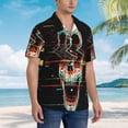 thumbnail image 5 of Bixox Men's Hawaiian Shirts Men's Glitch Screaming Skull Print Short-Sleeve Shirt-Medium, 5 of 8