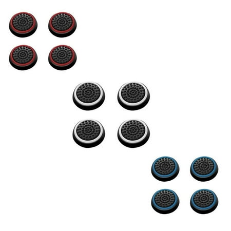 Insten 12 pcs White & Red & Blue Controller Analog Thumbstick Cap for Microsoft Xbox 360/Xbox One Sony PlayStation