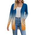 thumbnail image 2 of Delayuji Women’s Long Cardigan Gradient Color Lightweight Soft Knit Cardigan For Women Long Sleeve Open Front Tops With Pockets Spring Trendy, 2 of 6