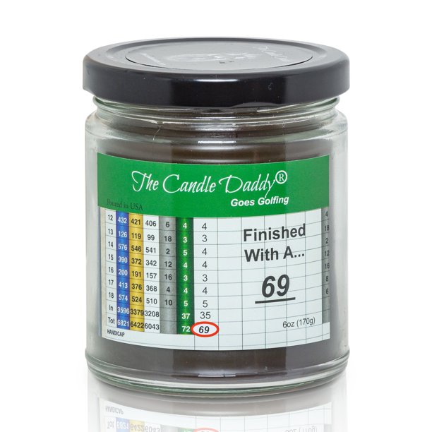 The Candle Daddy Goes Golfing Finished With A 69 Golf Course Divot Dirt Scented 6 Ounce Jar Candle 40 Hour Burn Walmart Com