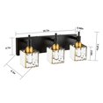 thumbnail image 3 of Lámpara de pared para baño HUOKU de 3 luces, negro y dorado, 50 cm, 110 V, 3 of 8