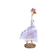thumbnail image 2 of 23 Inch Porch Goose Statue Clothes, Seasonal Lawn Holiday Decoration for Easter Christmas and Outdoor Garden Decor, White Goose Porch Dress Decoration (Purple Wedding Dress + Hat), 2 of 5