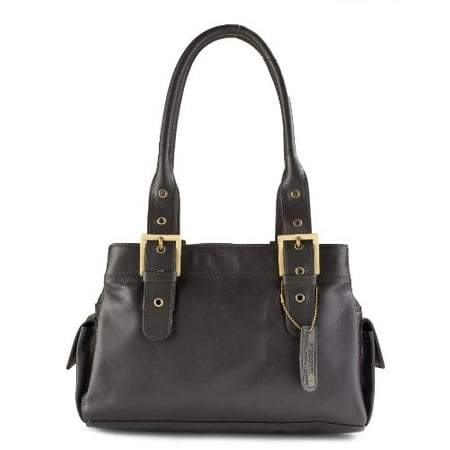 Visconti Sophia 18748 Leather Handbag Las Top Handle Tote Bag Chocolate