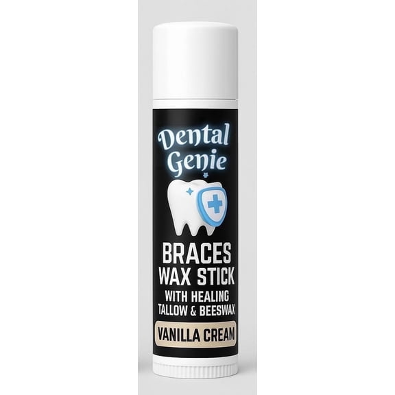 Braces Wax Stick- w/ SoothingTallow & Beeswax-Vanilla Cream, 2 Pack