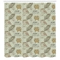 thumbnail image 2 of Ambesonne Owl Shower Curtain, Sketch Cat Looking Birds, 69"Wx70"L, Brown Reseda Green, 2 of 2