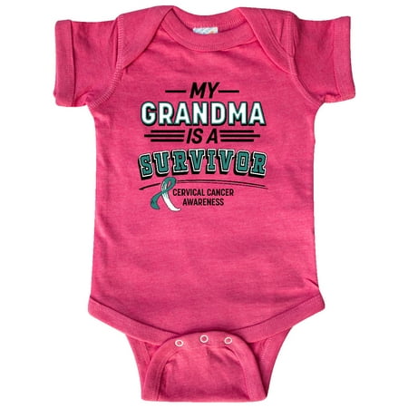 

Inktastic My Grandma is a Survivor Cervical Cancer Awareness Gift Baby Boy or Baby Girl Bodysuit