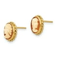 thumbnail image 2 of 14k Yellow Gold Cameo Earrings Ball Button Theme, 2 of 7