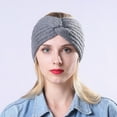 thumbnail image 2 of Bandeau Croisé Tricoté Automne Hiver pour Femmes, Bandeau de Sport Extensible et Chaud, 2 of 9