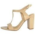 thumbnail image 2 of Delicious Shoes Women Ankle Strap Block High Heel Sandals Open Peep Toe T-Strap REGENT-S Beige Patent 8.5, 2 of 3