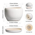 thumbnail image 2 of Ordivic 8 inch Glossy White Ceramic Planter with Drainage Hole & Tray, Indoor Outdoor Round Flower Pot for ZZ Plants,Home Patio Decor, 2 of 6