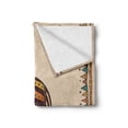 thumbnail image 2 of Ostrich Soft Flannel Fleece Throw Blanket, Ornamental Animal with Eggs Effects Traditional Boho Pattern, Cozy Plush for Indoor and Outdoor Use, 50" x 70", Multicolor, by Ambesonne, 2 of 6