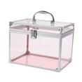thumbnail image 2 of Organizador de maquillaje acrílico, elegante caja de corona transparente para guardar herramientas de maquillaje, estuche de tren para artistas, para Rosa claro, 2 of 8