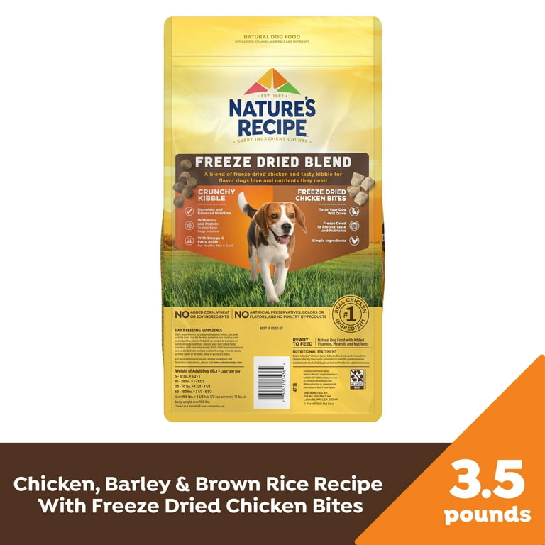Nature's Recipe Freeze-Dried Chicken & Barley Dog Food, 3.5 lb photo 2
