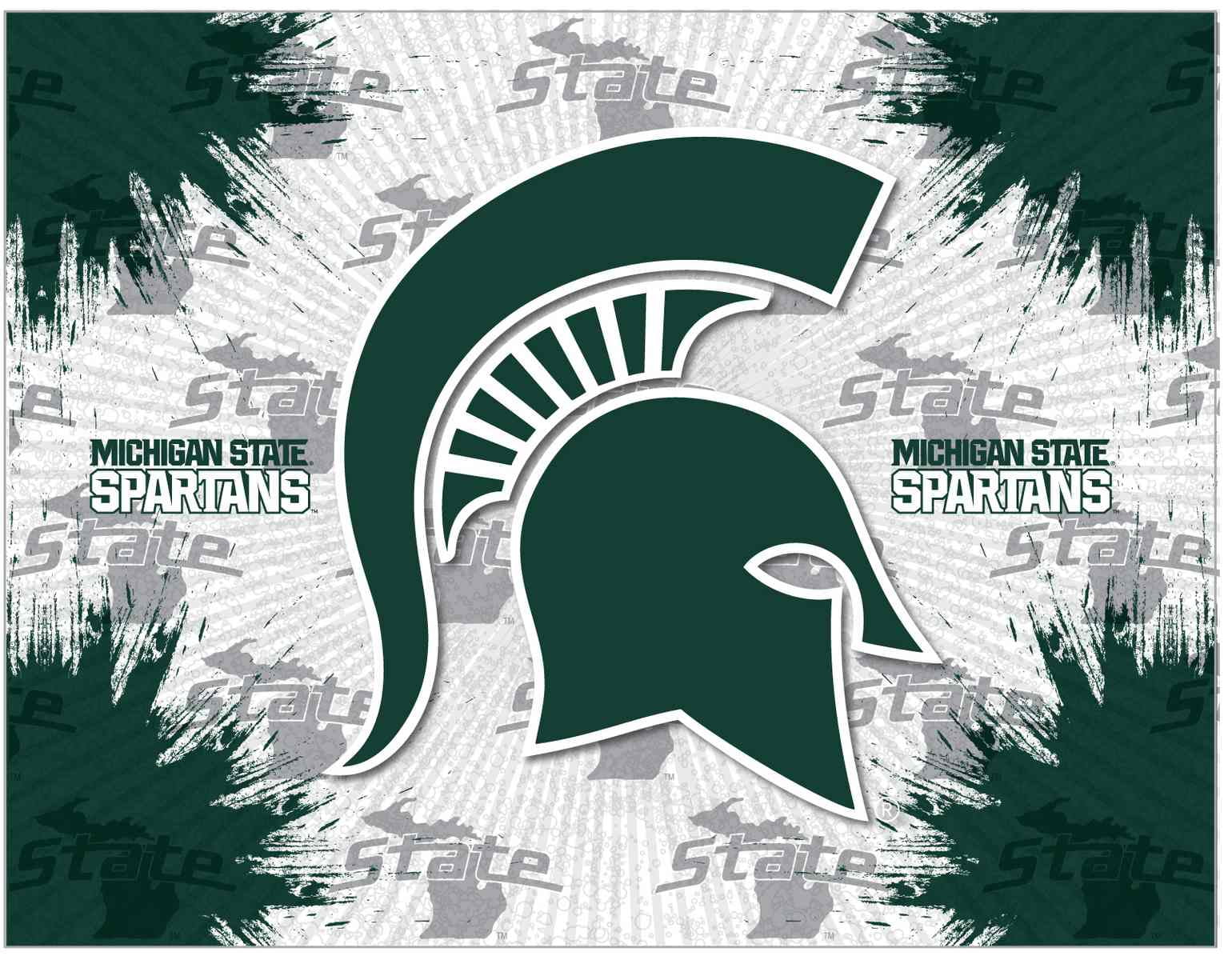 Michigan State Spartans 24 X 32 Printed Canvas Art Walmart Com