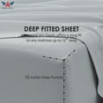 thumbnail image 4 of 300-Thread Count Egyptian Cotton King Size Light Grey Color Sheet Set- 12 inch Deep Pockets, 4 of 7