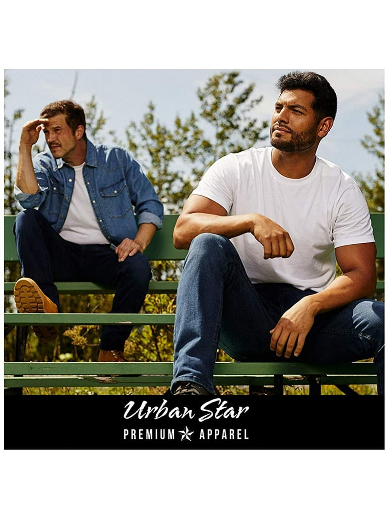 URBAN STAR MENS JEANS, Relaxed Fit, Straight Leg (32X30, Blue