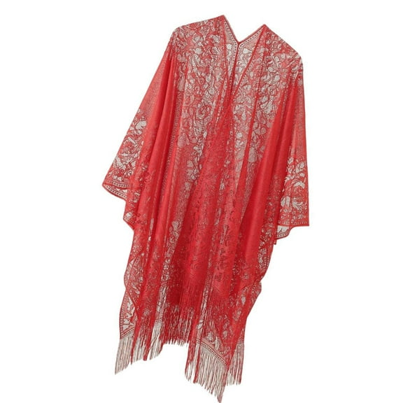 Jesscasday Elegant Lace Swimsuit Cardigans Coverup for Women See Through Bathing Suit Coverup Kimono Lace Beach Coverup Cardigans