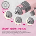thumbnail image 2 of WORKPRO Pink Cordless Drill Driver Set, 12V Electric Power Drill Tool Kit with 6 Pcs Bits, 3/8-Inch Keyless Chuck, Variable Speed, 18 Touque Setting, Type-C Charge Cable, Led Light, Pink Ribbon, 2 of 9